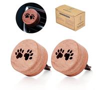 Difusor de aceite esencial para coche, 2 unidades, difusor de madera de aromaterapia con forma de pata de gato con clip de ventilación