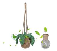 Difusor de aceite para coche de ganchillo,Ambientador de aceite para coche de ganchillo | Bonitos ambientadores perfumados para coche,Decoración colgante de larga duración, botella recargable con plan