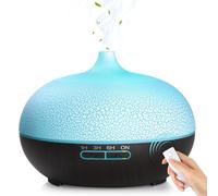 Difusor de Aceites Esenciales 550 ML, Humidificador Ultrasónico GeeRic 7 Colores LED Silencioso Purificador de Aire Difusor de Aroma Nebulizador para Aceites Perfumados para Hogar Oficina Yoga Oscuro