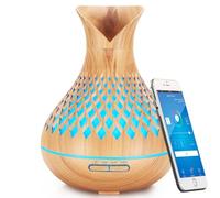 Difusor de Aceites Esenciales Alexa WiFi, Humidificador Aroma Inteligente de 400 ml, Admite App y Control de Voz, Lámparas de Fragancia LED de 7 Colores, Crear Horarios, Temporizador, Sin BPA,Blanco