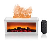 Difusor de Aceites Esenciales Chimenea 3D Flame, 280ml Humidificador Aromático, 7 Colores LED con 3 Temporizadores, Mando a Distancia & Apagado Automático, Ideal para Hogar Oficina Dormitorio
