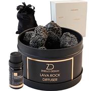 Difusor de Aceites Esenciales Inalámbrico de Piedra de Lava. Difusor de Fragancia Viene en una Caja de Regalo con Fragancia para el hogar (Lavanda - Sándalo)