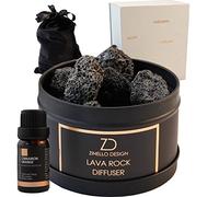 Difusor de Aceites Esenciales Inalámbrico de Piedra de Lava. Difusor de Fragancia Viene en una Caja de Regalo con Fragancia para el hogar (Naranja - Canela)