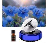 Difusor de aire giratorio para coche con panel solar ecológico y tabletas de aroma de extracto de plantas para un refrescante de larga duración (blue-dream)