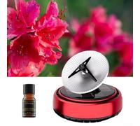 Difusor de aire para coche con purificador giratorio y panel solar integrado que ofrece liberación continua de aroma y purificación de aire del vehículo (rojo-colorido)