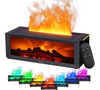 Difusor De Aire para El Hogar. Difusor EléCtrico UltrasóNico De Aceites Esenciales con 7 Colores Led. Difusores De Aromaterapia con Mando A Distancia para El Hogar Y La Oficina,Black3,26 * 10 * 10cm