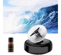 Difusor de aire solar para coche con función de purificador giratorio y adorno estilo radiolocalizador para aire fresco continuo y entorno de conducción mejorado (negro-profundo)