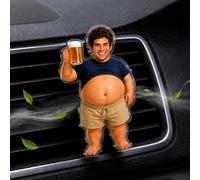 Difusor de ambientador de coche personalizado con foto figura bebedor de cerveza, vientre suave compresible antiestrés clip rejilla, regalo gracioso para papá y amantes de la cerveza