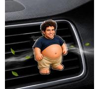 Difusor de ambientador de coche personalizado con foto figura hombre informal, vientre suave compresible antiestrés clip rejilla coche, regalo original para hombres y familia