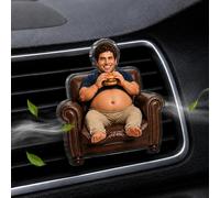 Difusor de ambientador de coche personalizado con foto figura hombre informal, vientre suave compresible antiestrés clip rejilla coche, regalo original para hombres y familia