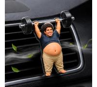 Difusor de ambientador de coche personalizado con foto figura levantador de pesas, vientre suave compresible antiestrés clip rejilla, regalo gracioso para papá y amantes del fitness