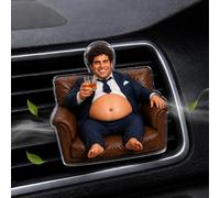 Difusor de ambientador de coche personalizado con foto hombre traje vaso de whisky, vientre suave compresible antiestrés clip rejilla, regalo detallista para marido y papá