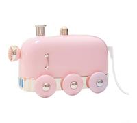 Difusor de aroma con humidificador USB de tren retro de 300 ml y luz LED de color para oficina y ambiente doméstico (rosa)