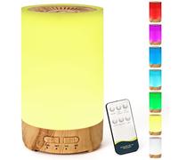 Difusor de Aroma con Luz LED de 7 Colores, 150 ml Humidificador con Estructura de Madera para Aceites Esenciales Sin Agua con Apagado Automático para Habitación, Oficina, Yoga, Spa