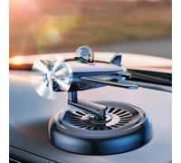 Difusor de aroma de aire giratorio para coche con diseño de hélice de avión de combate para decoración de salpicadero y dispersión de fragancia natural (negro)