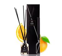 Difusor de aroma de caña, con 6 varillas aromáticas, mandarina, jazmín y sándalo, ambientador para baño, apartamento, decoración del hogar, difusor intenso con varillas