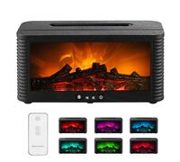 Difusor de aroma de chimenea, 250 ml, difusor de aceites esenciales, humidificador con 7 colores de luz LED y efecto de llama, difusor de aroma con 2 modos de temporizador y apagado automático para el