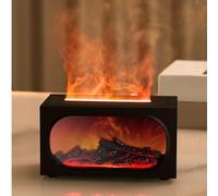 Difusor de aroma de chimenea con efecto de llama 3D con luz ambiental LED y tanque de agua de 140 ml para aromaterapia de aceites esenciales y humidificación de aire