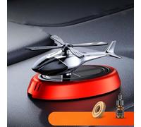 Difusor de aroma de coche de helicóptero giratorio solar decorativo, ambientador construido de aleación ABS para uso interior del automóvil con diseño de vuelo ornamental (rojo)