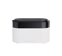 Difusor de aroma estilo llama con reloj LED, iluminación de estado de ánimo de color, ajuste remoto de niebla, apagado automático y diseño de funcionamiento silencioso (blanco)