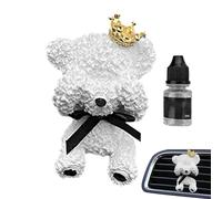 Difusor de aroma para coche con diseño de oso, clip de ventilación para ambientador de coche,Ambientador automotriz White Bear - Tenedores de aroma para coche con fragancia de 5 ml,