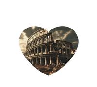 Difusor de aroma para coche, diseño de restos del Coliseo Romano, con forma de corazón, para colgar en la tableta, para decoración interior de coche, armario, zapatos, armario, 6 unidades