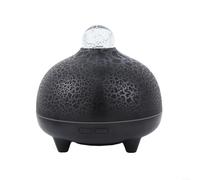 Difusor de aroma volcánico portátil USB Lámpara de aceite esencial 350ml Capacidad Humidificador de aire con apagado automático sin agua y efecto de luz nocturna de llama realista (negro)