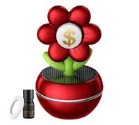 Difusor De Aromas Para Coche | Decoración Perfume Solar Con Diseño Floral Signo De Riqueza,Rotación Grados Decoración Salpicadero Interior Para Mujeres Hombres