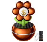Difusor De Aromas Para Coche | Decoración Perfume Solar Con Diseño Floral Signo De Riqueza | Rotación Grados Decoración Salpicadero Interior Para Mujeres Hombres