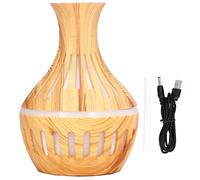 Difusor de aromaterapia de grano de madera alimentado por USB humidificador de 300 ml con luz LED de 7 colores 5V 1A