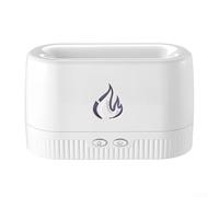 Difusor de aromaterapia de llama retro con salida de niebla silenciosa, tanque de agua de 200 ml, compatible con aceites esenciales, protección de apagado automático para un uso seguro (blanco)