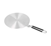Difusor de calor, adaptador de inducción de acero inoxidable, placa redonda con mango de silicona para estufa de gas eléctrica, placa de cocina de inducción de vidrio, difusor de calor(24cm)