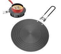 Difusor de calor de acero inoxidable - Placa de conducción de calor de 9.45 pulgadas, placa adaptadora de placa de inducción, difusor de calefacción con mango plegable para estufa, quemador