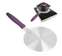 Difusor de calor, placa de inducción de acero inoxidable con mango, placa convertidora de inducción, difusor de calor para vidrio de gas eléctrico (veinticuatro #)