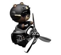 Difusor de coche con diseño de oso giratorio, compacto, ahorra espacio, compatible con perfume de coche para relajarse, eliminar olores, uso personal, 61 mm, negro, PVC