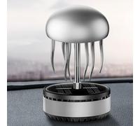 Difusor de coche giratorio alimentado por panel solar, difunde eficientemente aromas naturales con extractos de tabletas de plantas para mejorar el aire (plateado)