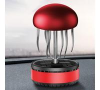 Difusor de coche giratorio alimentado por panel solar, difunde eficientemente aromas naturales con extractos de tabletas vegetales para mejorar el aire (rojo)