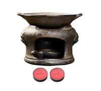 Difusor de de cerámica - Quemador de multifuncional con 2, quemador de aromaterapia hecho a mano, calentador de perfumado | Sala de Yoga Oficina Escritorio Dormitorio