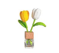 Difusor De Esencial Coche Diy tejido creativo a mano acabado girasol coche dormitorio decoración (sin Perfume) Recambio Difusor (B, One Size)