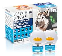Difusor de feromonas calmante para perros, kit 3 en 1, difusor de feromonas para calmar (2 enchufes + 2 paquetes de 48 ml de repuesto) para aliviar la ansiedad, reducir la agresión, combatir el estrés