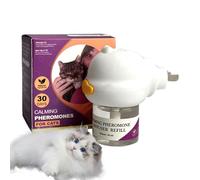 Difusor de feromonas de gato - Difusor calmante para gatos, difusor para aliviar la ansiedad de gato | Kit de inicio para difusor de feromonas felinas, relleno de spray calmante para gatos
