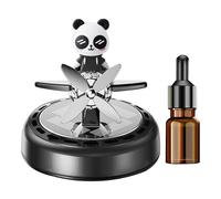Difusor de fragancia para automóvil, ambientador de coche con energía solar, eliminador de olores giratorio, aroma de larga duración, renovador de avión panda para decoración del hogar del vehículo