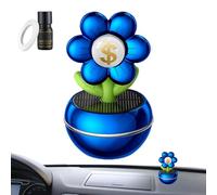 Difusor de fragancia para coche, ambientador automático, energía solar, diseño de flores con letrero de riqueza, rotación de 360 grados, accesorios de decoración de para vehículos