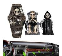 Difusor de fragancia para coche con clip de ventilación de coche, diseño de calavera, difusor de ventilación de coche, resina para coche, camión, caravana