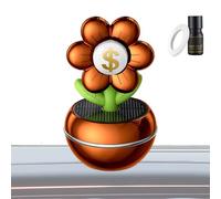 Difusor de fragancia para coche, difusor de fragancia giratorio con energía solar, diseño de flores, letrero de riqueza de 360 grados, accesorios de decoración de para decoración de salpicadero