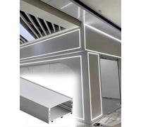 Difusor de Iluminación LED Empotrada para Techo con Canal, Moldura de Borde LED para Pared y Techo, Perfil para Sistema de Iluminación Decorativa.(5 pcs,70x35mm(2 3/4" x1 3/8"))