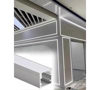Difusor de Iluminación LED Empotrada para Techo con Canal, Moldura de Borde LED para Pared y Techo, Perfil para Sistema de Iluminación Decorativa.(1 pc,10x10mm(3/8" x3/8"))