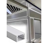 Difusor de Iluminación LED Empotrada para Techo con Canal, Moldura de Borde LED para Pared y Techo, Perfil para Sistema de Iluminación Decorativa.(5 pcs,15x9mm(5/8" x3/8"))