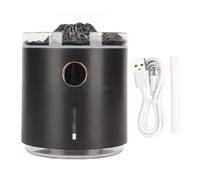 Difusor de la niebla de aromaterapia Difusor de aceite esencial multifuncional inteligente con humidificador de llama simulada para la sala de estar de dormitorio Oficina ABS PP (Negro)