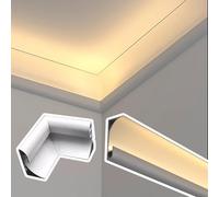 Difusor de luz LED de techo con pieza de esquina de 90 grados para iluminación indirecta en la oficina o sala de estar, riel montado en superficie